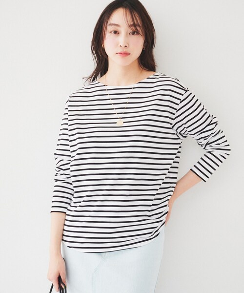 UNTITLED(アンタイトル)の「◆【着回し/首元スッキリ】ボートネック天竺プルオーバー(Tシャツ/カットソー・レディース・ホワイト系5/ホワイト・50/00/02/04/44/48)」の9枚目の写真