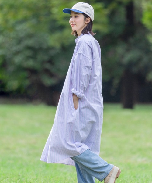 L.L.Bean（エルエルビーン）の「【JAPAN EDITION】オロノ・ロングスリーブ・ロング・シャツ（シャツワンピース・レディース・グリーン系その他/ブルー系その他/ピンク系その他/イエロー系その他・MEDIUM）」の19枚目の写真