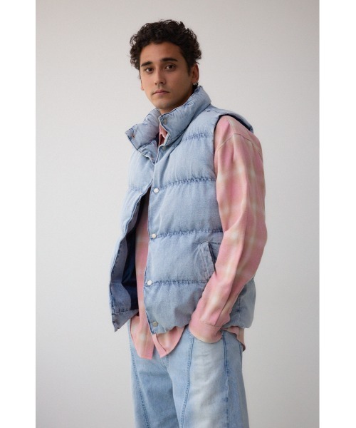 AZUL by moussy（アズールバイマウジー）の「ヴィンテージ中綿ベスト（ダウンベスト・メンズ・ブルー/ブラック・MEDIUM/LARGE）」の15枚目の写真