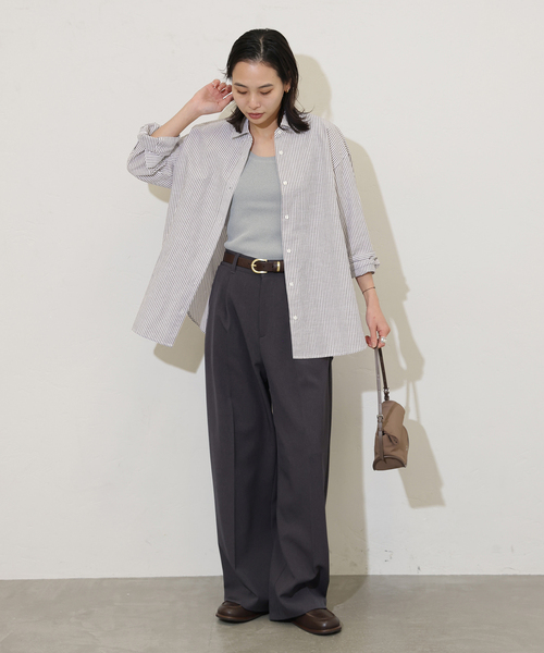 美品　ジャーナルスタンダード　リネン100%　ビッグシャツ　グレー 美品 ジャーナルスタンダード リネン100% ビッグシャツ グレー