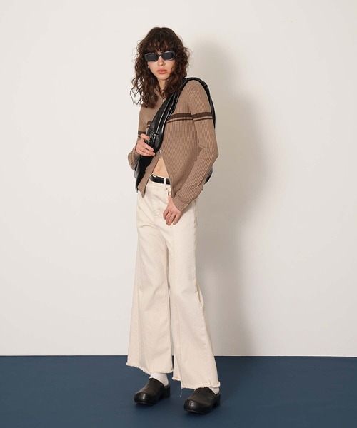 DISPATCHER NO.8（ディスパッチャーナンバーエイト）の「キリカエカーブデニム（デニムパンツ・レディース・ライトインディゴブルー/オフホワイト・L/M/S）」の4枚目の写真