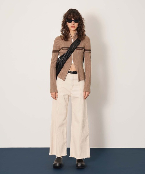 DISPATCHER NO.8（ディスパッチャーナンバーエイト）の「キリカエカーブデニム（デニムパンツ・レディース・ライトインディゴブルー/オフホワイト・L/M/S）」の7枚目の写真