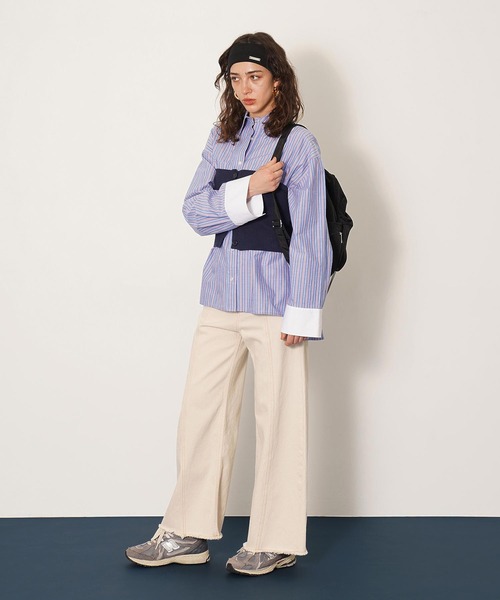 DISPATCHER NO.8（ディスパッチャーナンバーエイト）の「キリカエカーブデニム（デニムパンツ・レディース・ライトインディゴブルー/オフホワイト・L/M/S）」の12枚目の写真