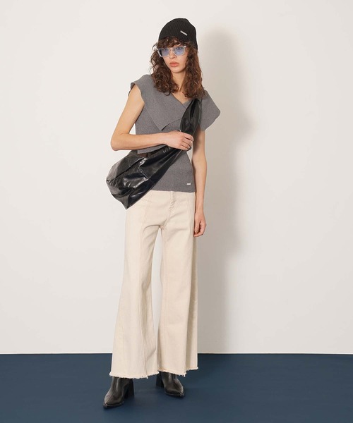 DISPATCHER NO.8（ディスパッチャーナンバーエイト）の「キリカエカーブデニム（デニムパンツ・レディース・ライトインディゴブルー/オフホワイト・L/M/S）」の18枚目の写真