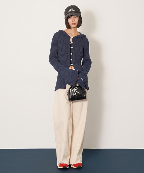 DISPATCHER NO.8（ディスパッチャーナンバーエイト）の「キリカエカーブデニム（デニムパンツ・レディース・ライトインディゴブルー/オフホワイト・L/M/S）」の19枚目の写真