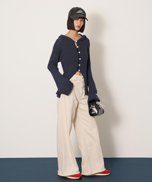 DISPATCHER NO.8（ディスパッチャーナンバーエイト）の「キリカエカーブデニム（デニムパンツ・レディース・ライトインディゴブルー/オフホワイト・L/M/S）」の20枚目の写真