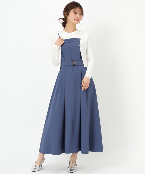 MISCH MASCH（ミッシュマッシュ）の「ベルト付きジャンスカ（ワンピース・レディース・ベージュ/ブルー/グレー・S/M）」の14枚目の写真