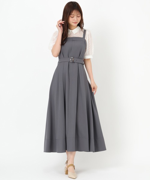 MISCH MASCH（ミッシュマッシュ）の「ベルト付きジャンスカ（ワンピース・レディース・ベージュ/ブルー/グレー・S/M）」の15枚目の写真