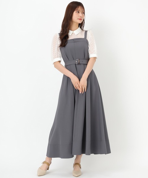 MISCH MASCH（ミッシュマッシュ）の「ベルト付きジャンスカ（ワンピース・レディース・ベージュ/ブルー/グレー・S/M）」の16枚目の写真