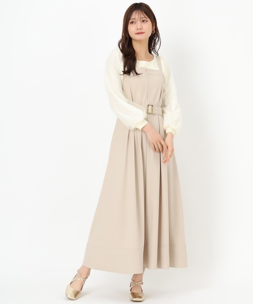 MISCH MASCH（ミッシュマッシュ）の「ベルト付きジャンスカ（ワンピース・レディース・ベージュ/ブルー/グレー・S/M）」の8枚目の写真