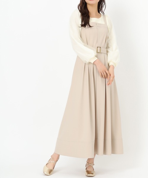 MISCH MASCH（ミッシュマッシュ）の「ベルト付きジャンスカ（ワンピース・レディース・ベージュ/ブルー/グレー・S/M）」の7枚目の写真