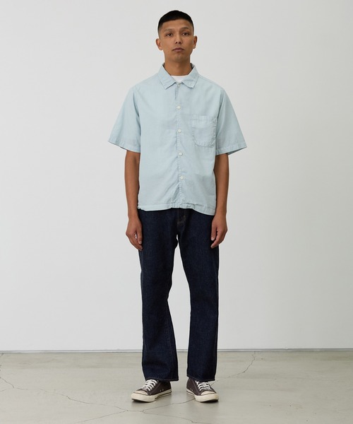 REMI RELIEF(レミレリーフ)の「REMI RELIEF/レミレリーフ コットンシルク アロハシャツS/S(刺繍:フラガール)(シャツ/ブラウス・メンズ・オフホワイト/サックスブルー/ネイビー・M/L/XL)」の7枚目の写真