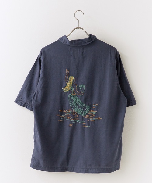 REMI RELIEF/レミレリーフ コットンシルク アロハシャツS/S(刺繍