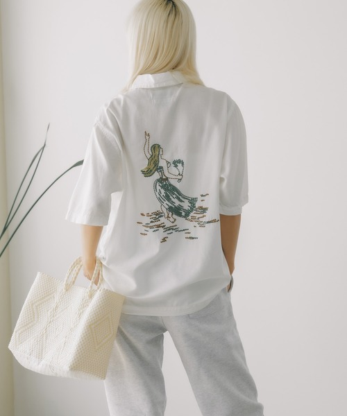 REMI RELIEF(レミレリーフ)の「REMI RELIEF/レミレリーフ コットンシルク アロハシャツS/S(刺繍:フラガール)(シャツ/ブラウス・メンズ・オフホワイト/サックスブルー/ネイビー・M/L/XL)」の21枚目の写真