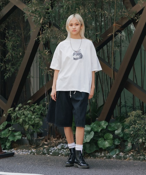 REMI RELIEF(レミレリーフ)の「REMI RELIEF/レミレリーフ HARD SP加工20/-天竺BIGサイズT(CAT) 半袖Tシャツ(Tシャツ/カットソー・メンズ・オフホワイト/ブラック・M/L/XL)」の22枚目の写真