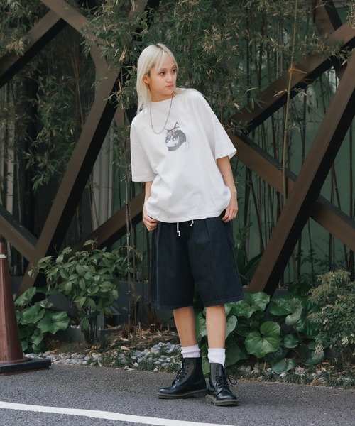 REMI RELIEF(レミレリーフ)の「REMI RELIEF/レミレリーフ HARD SP加工20/-天竺BIGサイズT(CAT) 半袖Tシャツ(Tシャツ/カットソー・メンズ・オフホワイト/ブラック・M/L/XL)」の21枚目の写真