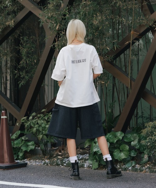 REMI RELIEF(レミレリーフ)の「REMI RELIEF/レミレリーフ HARD SP加工20/-天竺BIGサイズT(CAT) 半袖Tシャツ(Tシャツ/カットソー・メンズ・オフホワイト/ブラック・M/L/XL)」の19枚目の写真