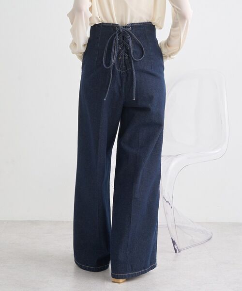 earth music&ecology（アースミュージックアンドエコロジー）の「フロントZIPバックレースアップデニム（デニムパンツ・レディース・インディゴブルー/ブルー系その他・S/M）」の10枚目の写真