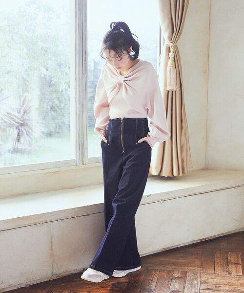 セール】フロントZIPバックレースアップデニム（デニムパンツ）｜earth