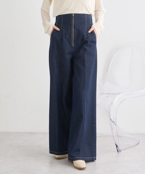 earth music&ecology（アースミュージックアンドエコロジー）の「フロントZIPバックレースアップデニム（デニムパンツ・レディース・インディゴブルー/ブルー系その他・S/M）」の18枚目の写真