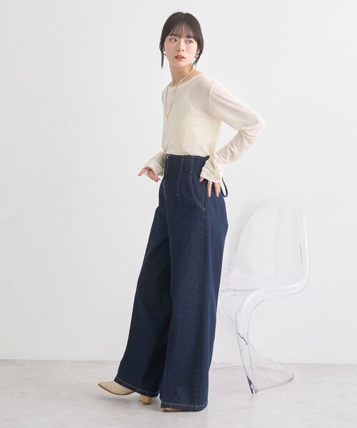 earth music&ecology（アースミュージックアンドエコロジー）の「フロントZIPバックレースアップデニム（デニムパンツ・レディース・インディゴブルー/ブルー系その他・S/M）」の21枚目の写真