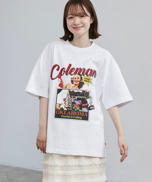 COLEMAN（コールマン）の「【Coleman】レトロプリントCOOL Tシャツ（Tシャツ/カットソー・メンズ・ケリーグリーン/ベージュ/ホワイト・XL/L/M/S）」の2枚目の写真