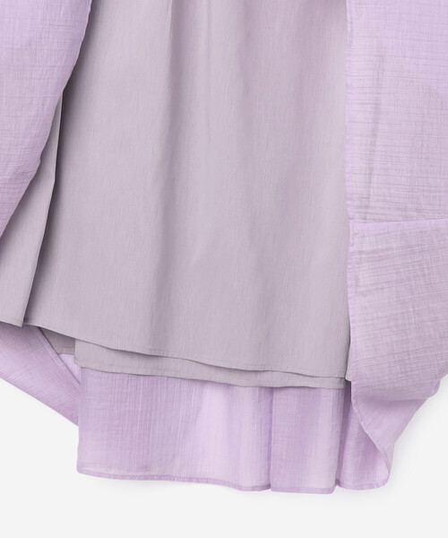 LE GLAZIK（ルグラジック）の「LE GLAZIK | シアー ギャザーワンピース WOMEN（ワンピース・レディース・ダークネイビー/ラベンダー/ブラック・36）」の15枚目の写真