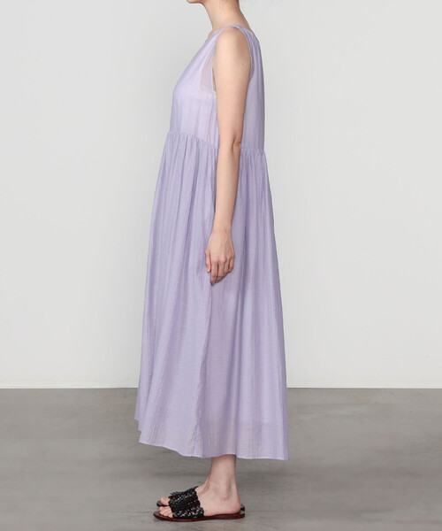 LE GLAZIK（ルグラジック）の「LE GLAZIK | シアー ギャザーワンピース WOMEN（ワンピース・レディース・ダークネイビー/ラベンダー/ブラック・36）」の9枚目の写真