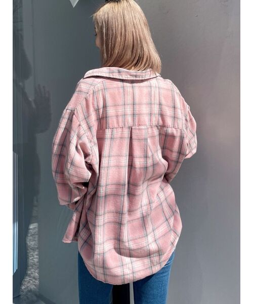 GYDA（ジェイダ）の「check fabric processingシャツ（シャツ/ブラウス・レディース・ピンク/チャコールグレー/オフホワイト/ブラック・FREE）」の14枚目の写真