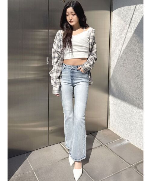 GYDA（ジェイダ）の「check fabric processingシャツ（シャツ/ブラウス・レディース・ピンク/チャコールグレー/オフホワイト/ブラック・FREE）」の19枚目の写真