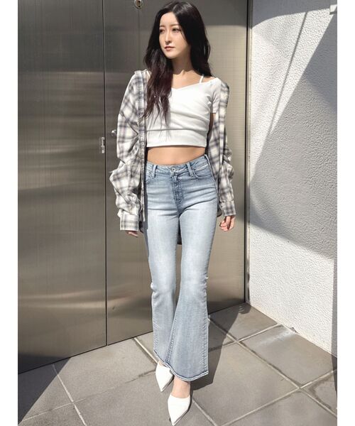 GYDA（ジェイダ）の「check fabric processingシャツ（シャツ/ブラウス・レディース・ピンク/チャコールグレー/オフホワイト/ブラック・FREE）」の20枚目の写真