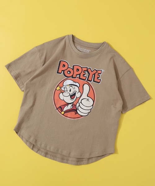 POPEYE(ポパイ)の「POPEYE ポパイオーバー半袖Tシャツ KIDS(Tシャツ/カットソー・キッズ・チャコール/杢グレー/オフホワイト/ブラック/ホワイト系1/ダークグリーン/ベージュ/ネイビー・160/150/140/130)」の6枚目の写真