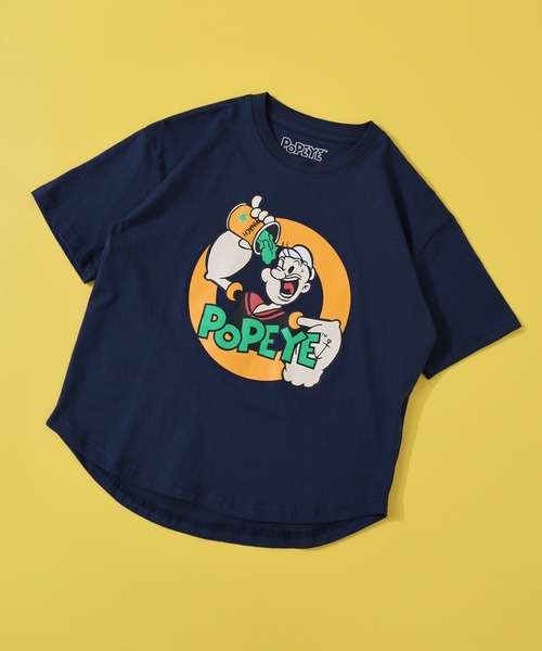 POPEYE(ポパイ)の「POPEYE ポパイオーバー半袖Tシャツ KIDS(Tシャツ/カットソー・キッズ・チャコール/杢グレー/オフホワイト/ブラック/ホワイト系1/ダークグリーン/ベージュ/ネイビー・160/150/140/130)」の8枚目の写真
