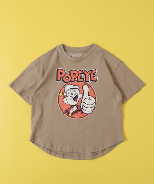 POPEYE(ポパイ)の「POPEYE ポパイオーバー半袖Tシャツ KIDS(Tシャツ/カットソー・キッズ・チャコール/杢グレー/オフホワイト/ブラック/ホワイト系1/ダークグリーン/ベージュ/ネイビー・160/150/140/130)」の17枚目の写真