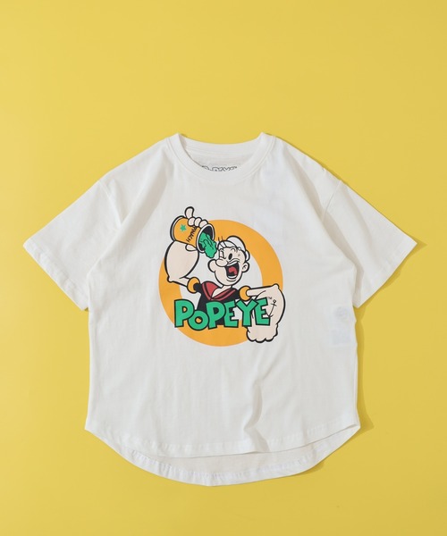 POPEYE(ポパイ)の「POPEYE ポパイオーバー半袖Tシャツ KIDS(Tシャツ/カットソー・キッズ・チャコール/杢グレー/オフホワイト/ブラック/ホワイト系1/ダークグリーン/ベージュ/ネイビー・160/150/140/130)」の10枚目の写真