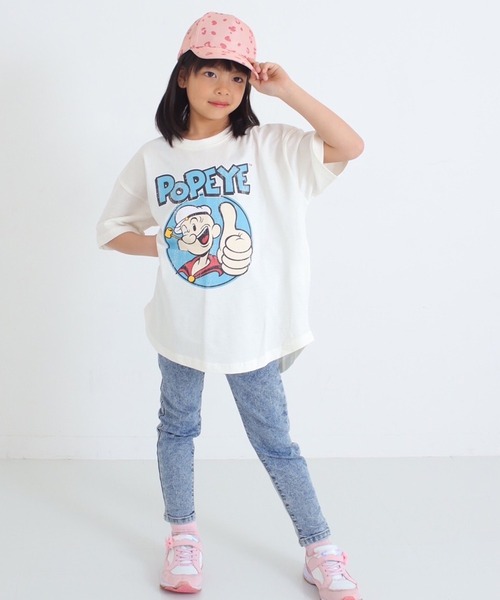 POPEYE(ポパイ)の「POPEYE ポパイオーバー半袖Tシャツ KIDS(Tシャツ/カットソー・キッズ・チャコール/杢グレー/オフホワイト/ブラック/ホワイト系1/ダークグリーン/ベージュ/ネイビー・160/150/140/130)」の14枚目の写真