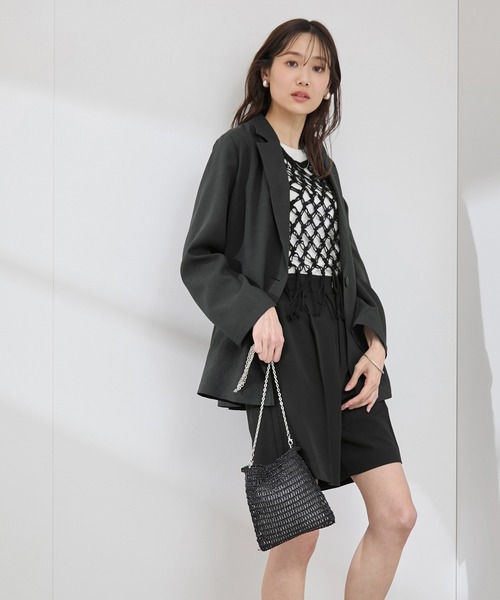 ROPE' PICNIC（ロペピクニック）の「【接触冷感・吸水速乾・防シワ】エフォートレスリラックスジャケット/通勤・セットアップ対応（テーラードジャケット・レディース・ベージュ/ライトグレー/チャコールグレー・38）」の10枚目の写真