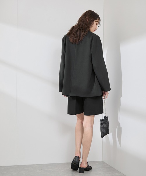 ROPE' PICNIC（ロペピクニック）の「【接触冷感・吸水速乾・防シワ】エフォートレスリラックスジャケット/通勤・セットアップ対応（テーラードジャケット・レディース・ベージュ/ライトグレー/チャコールグレー・38）」の12枚目の写真