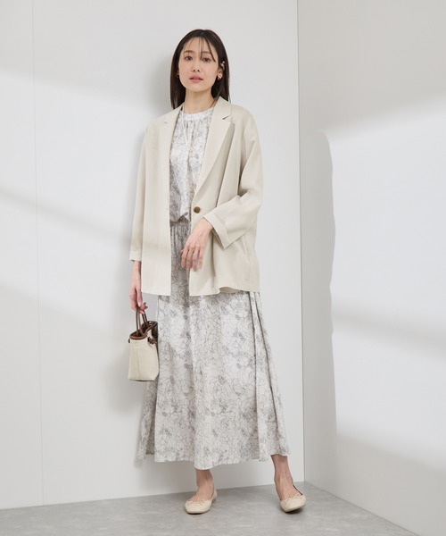 ROPE' PICNIC（ロペピクニック）の「【接触冷感・吸水速乾・防シワ】エフォートレスリラックスジャケット/通勤・セットアップ対応（テーラードジャケット・レディース・ベージュ/ライトグレー/チャコールグレー・38）」の18枚目の写真