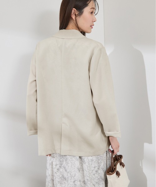 ROPE' PICNIC（ロペピクニック）の「【接触冷感・吸水速乾・防シワ】エフォートレスリラックスジャケット/通勤・セットアップ対応（テーラードジャケット・レディース・ベージュ/ライトグレー/チャコールグレー・38）」の6枚目の写真
