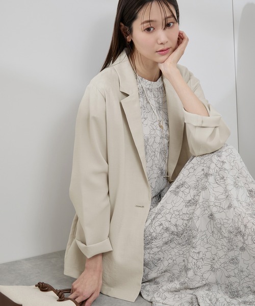 ROPE' PICNIC（ロペピクニック）の「【接触冷感・吸水速乾・防シワ】エフォートレスリラックスジャケット/通勤・セットアップ対応（テーラードジャケット・レディース・ベージュ/ライトグレー/チャコールグレー・38）」の20枚目の写真