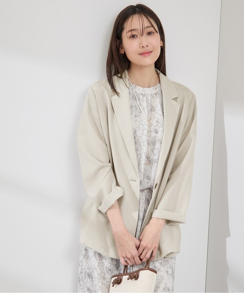 ROPE' PICNIC（ロペピクニック）の「【接触冷感・吸水速乾・防シワ】エフォートレスリラックスジャケット/通勤・セットアップ対応（テーラードジャケット・レディース・ベージュ/ライトグレー/チャコールグレー・38）」の21枚目の写真