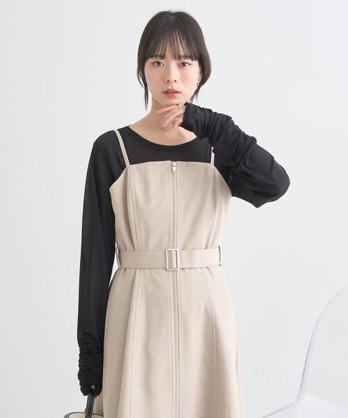earth music&ecology(アースミュージックアンドエコロジー)の「シャーリングスリーブシアープルオーバー(Tシャツ/カットソー・レディース・ブラック/グレー/アイボリー/ラベンダー/レモンイエロー・FREE)」の18枚目の写真