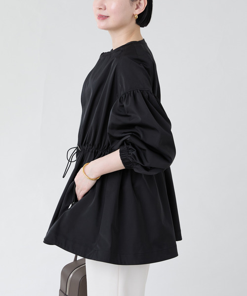 ノーカラーギャザーZIPブルゾン（その他アウター）｜VERMEIL par iena