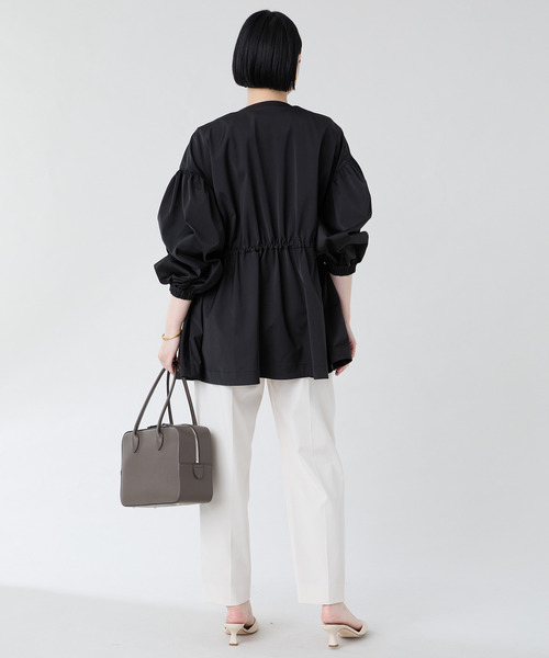 ノーカラーギャザーZIPブルゾン（その他アウター）｜VERMEIL par iena