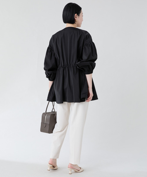 ノーカラーギャザーZIPブルゾン（その他アウター）｜VERMEIL par iena