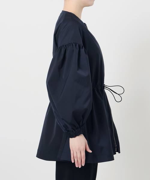 ノーカラーギャザーZIPブルゾン（その他アウター）｜VERMEIL par iena