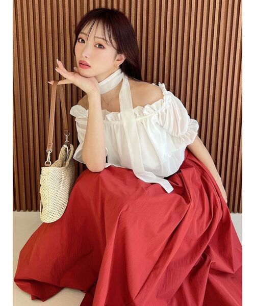 RESEXXY（リゼクシー）の「チョーカーコンビブラウス（シャツ/ブラウス・レディース・その他1/ホワイト/ピンク・FREE）」の9枚目の写真