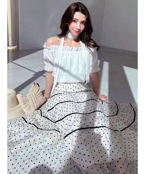 RESEXXY（リゼクシー）の「チョーカーコンビブラウス（シャツ/ブラウス・レディース・その他1/ホワイト/ピンク・FREE）」の12枚目の写真