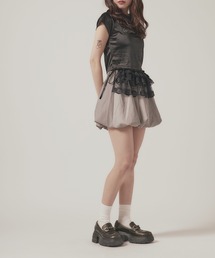 AO2（アオズ）の「▲【 ２color 】Lace Ribbon Layered Sheer Skirt / レースリボン巻きスカート（スカート）」